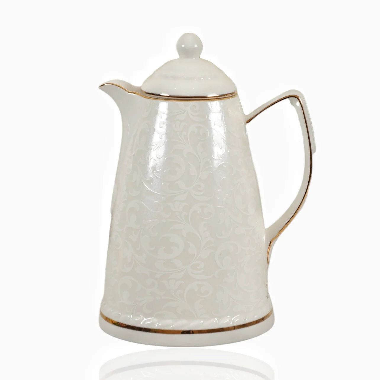 ترمس البورسلان زخارف بيضاء