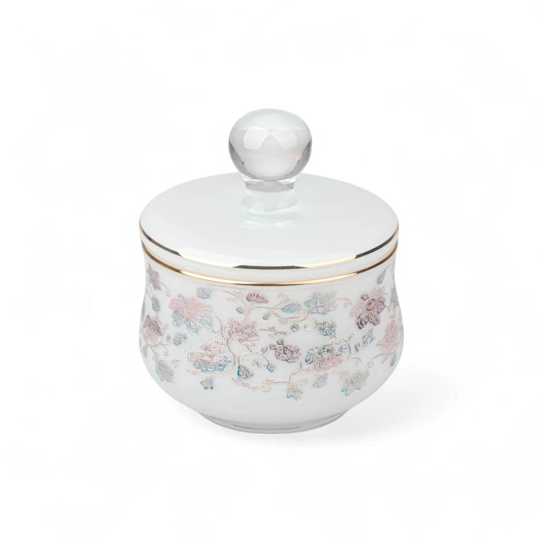 سكرية كومبي، لون أبيض وذهبي متعددة الألوان