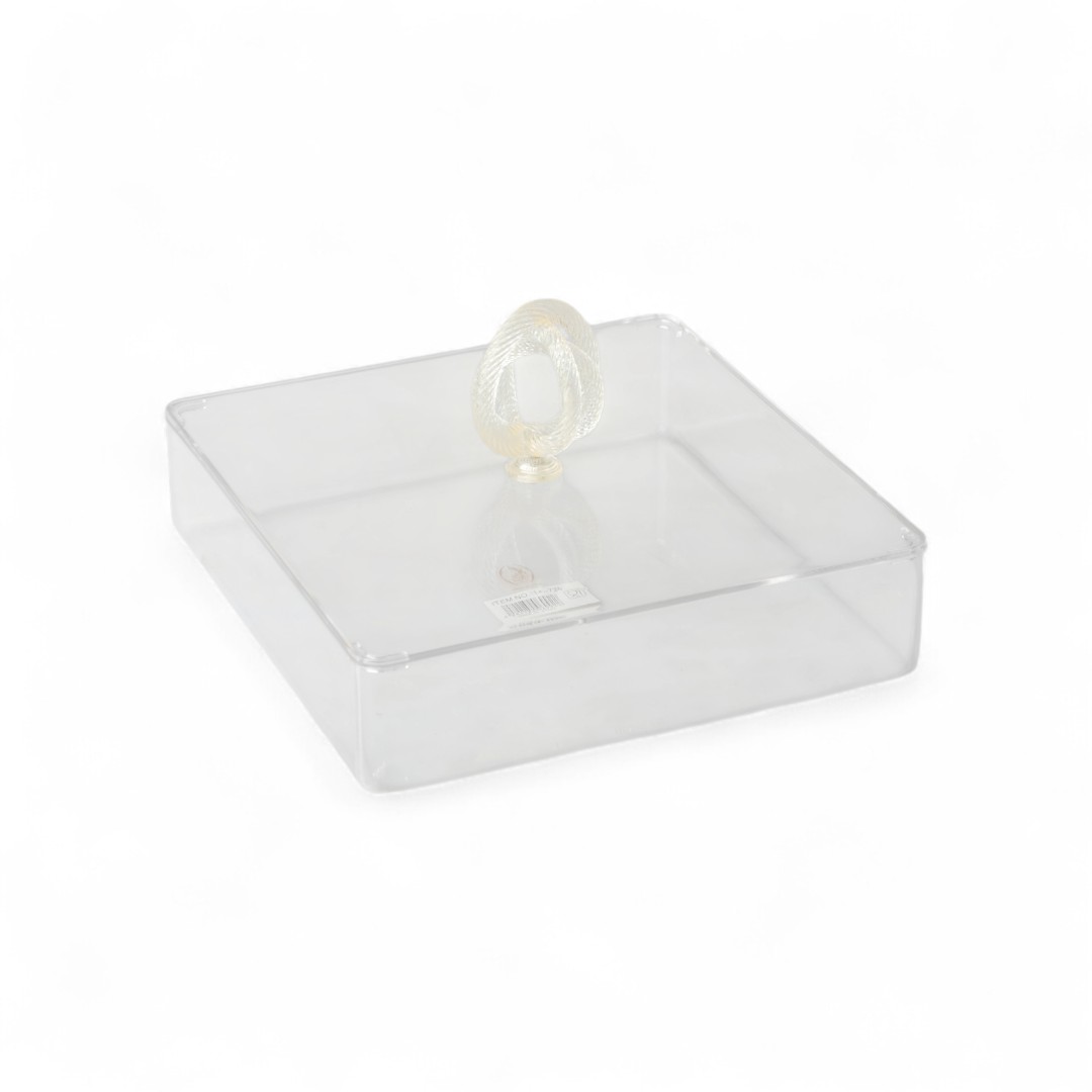 علبة تقديم سنيك أكريليك من سوليتير، الشكل مربع
